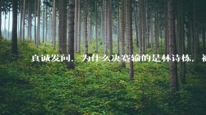 真诚发问，为什么决赛输的是林诗栋，被骂的却是王楚钦？